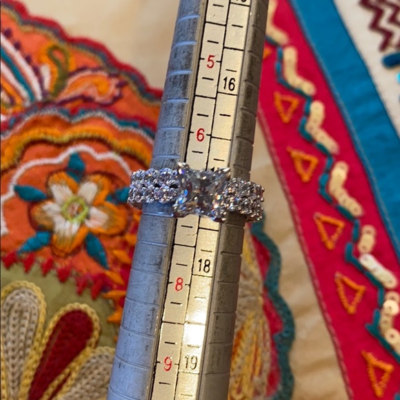 14k Solid White Gold 1.5ct  Engagement Ring 2pc - Picture 15 of 16